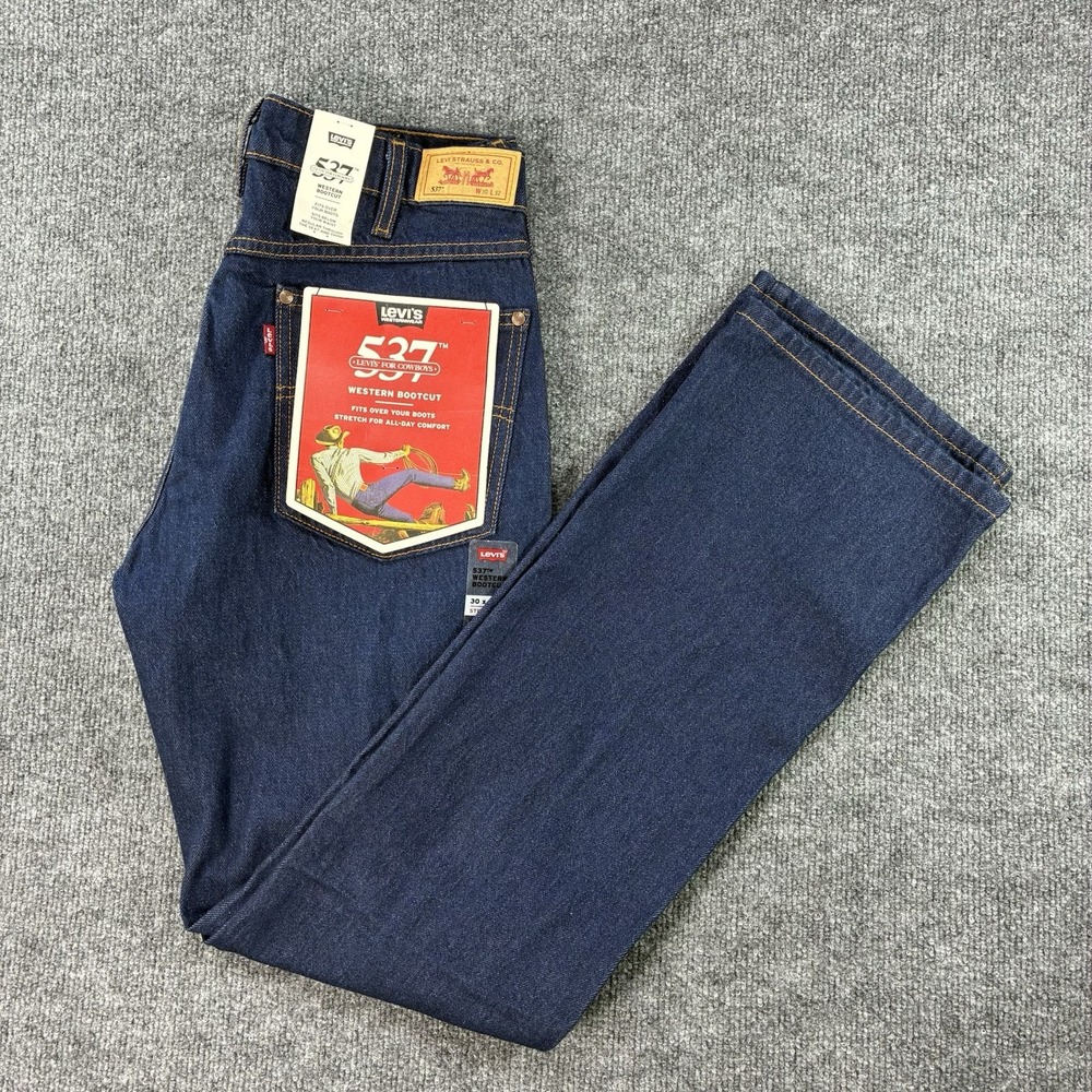 Levi's 537 Western Wear Bootcut Jeans Men's 30x32 Dark Blue Stretch Cowboy NWT